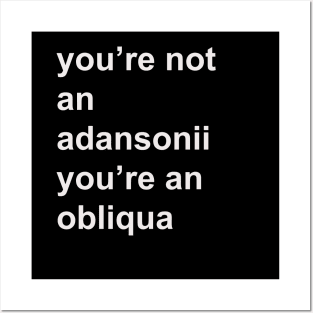 You're not an adansonii you're an obliqua Posters and Art